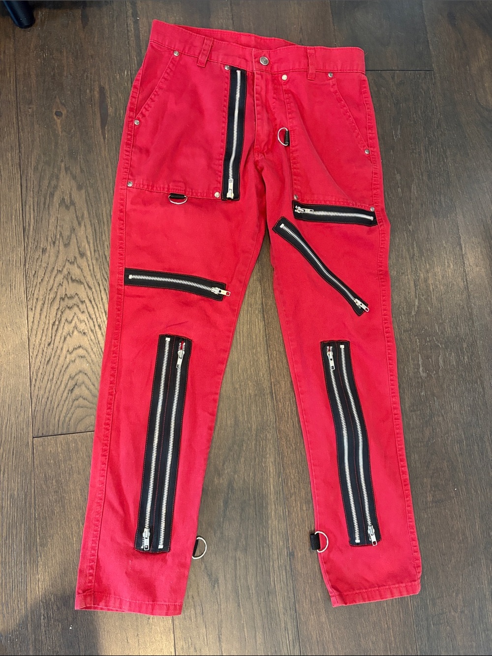 Dogpile Vintage Y2K Red Punk Pants - unisex